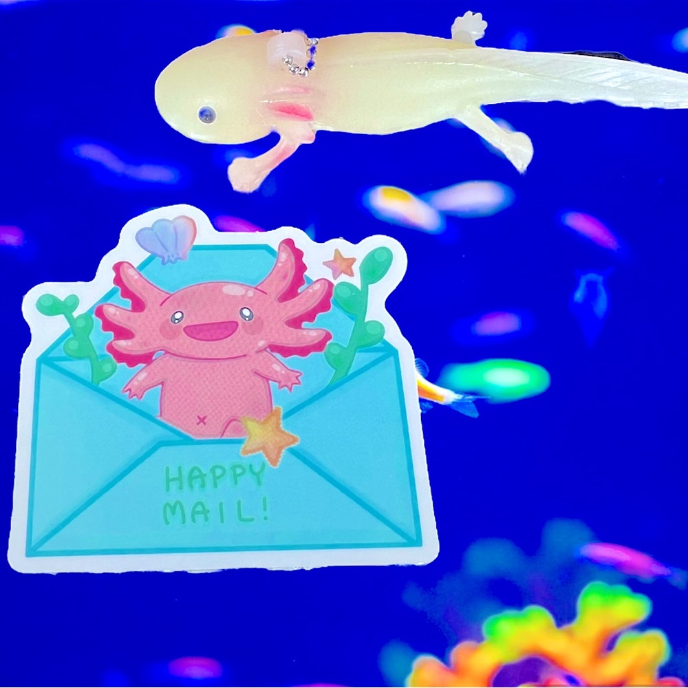 HAPPY MAIL Axolotl Crazy Trending WaterProof Single Decor Accent Sticker